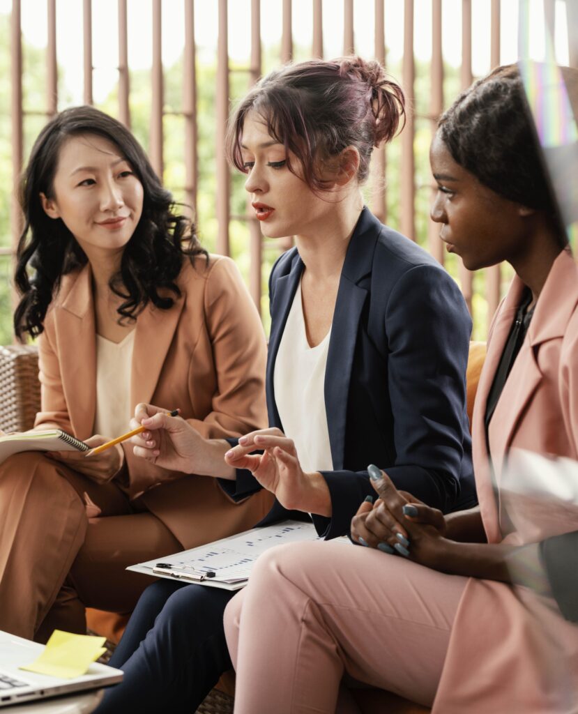 close up woman leading team meeting close up woman leading team meeting